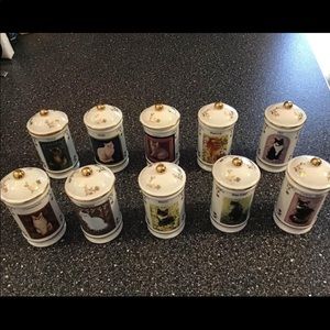 Lenox Cats of Distinction Spice Jar Collection 10 Piece Set Rare 1995